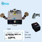 counter with bar code printer and scanner