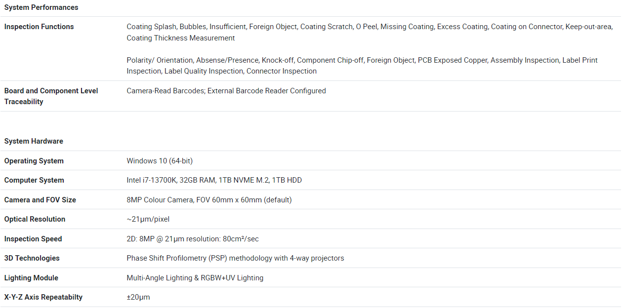 1-Systeemprestaties geavanceerde 3D optische inspectie (aoi) v510i r-productafbeelding