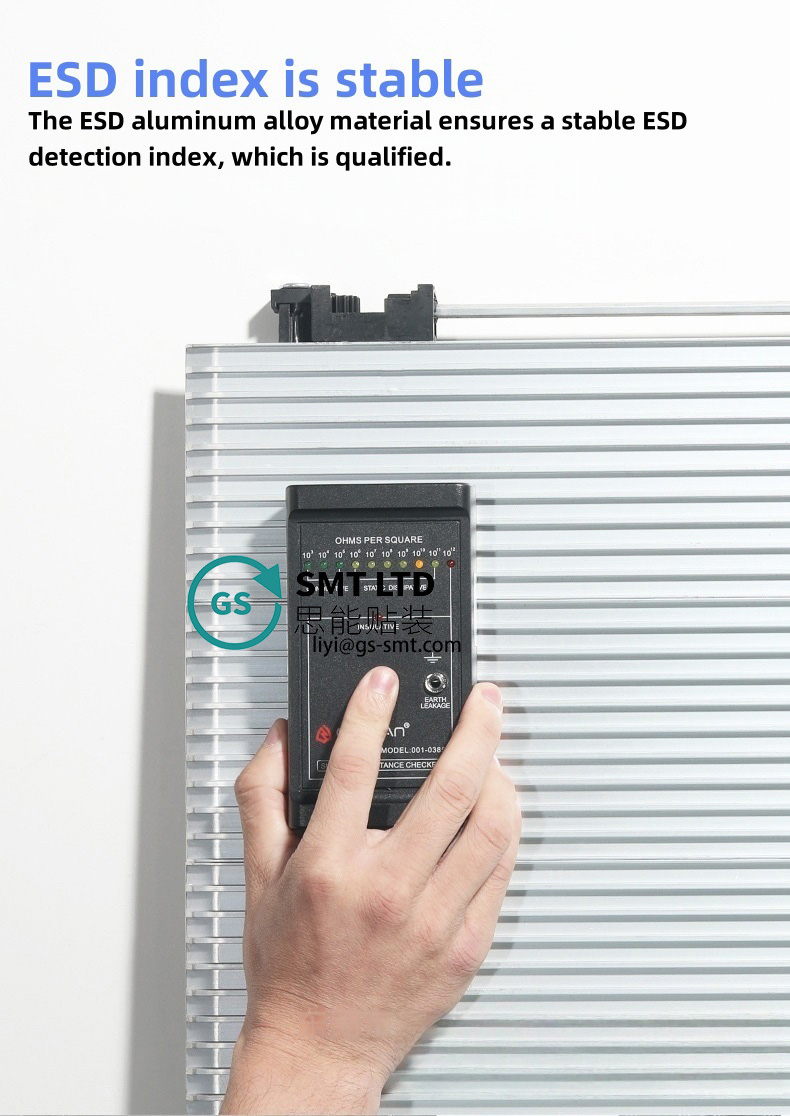 aluminium smt pcb esd tijdschriftenrek-esd index is stabiel