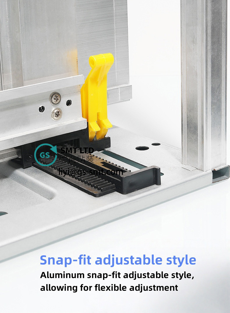 aluminiumlegering smt pcb esd tijdschriftenrek-snap-fit ​​verstelbare stijl